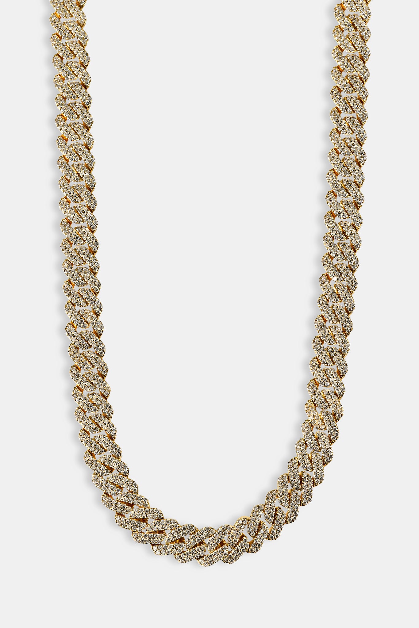 Iced Prong Cuban Chain - 14mm - Gold